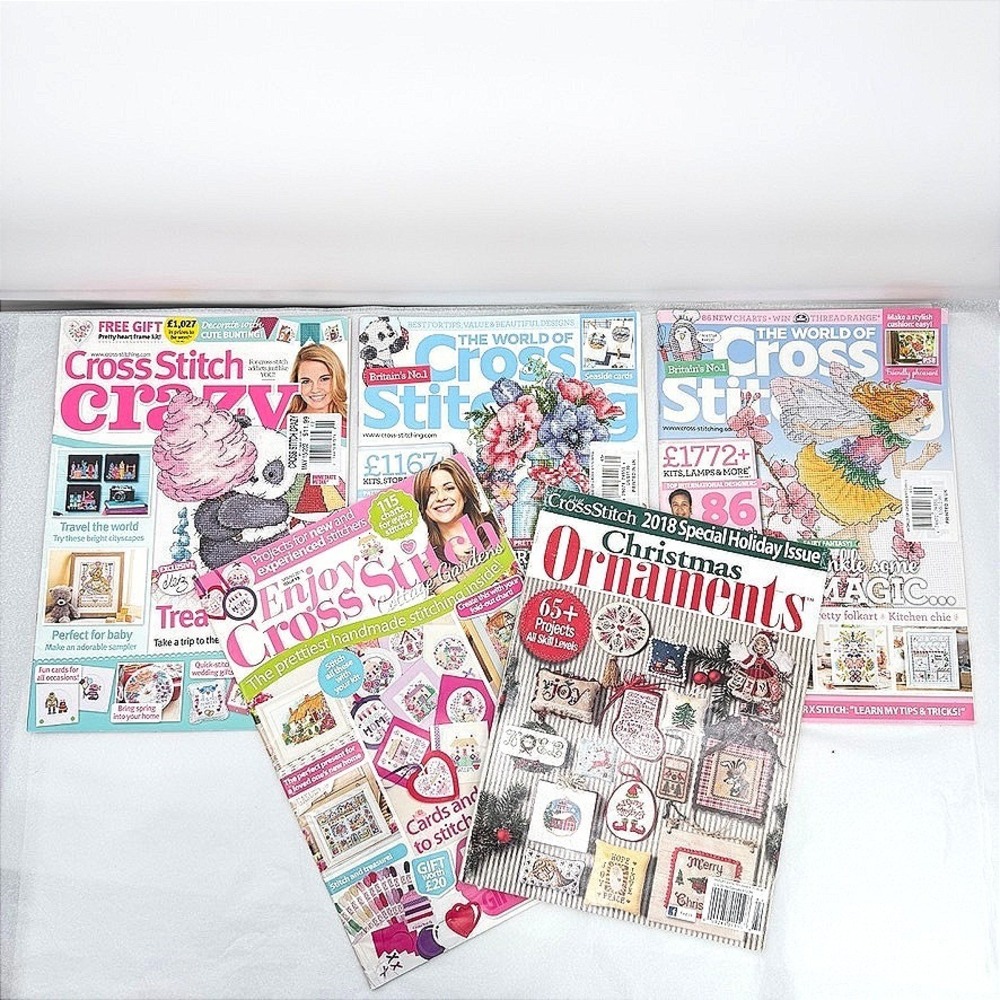 Cross Stitch Magazine LOT of 5 Patterns Projects Decor Crafting Needlepoint